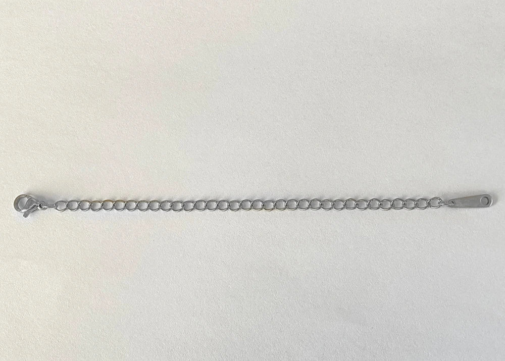 Chaîne d’extension en acier inoxydable argent – longueur 10 cm