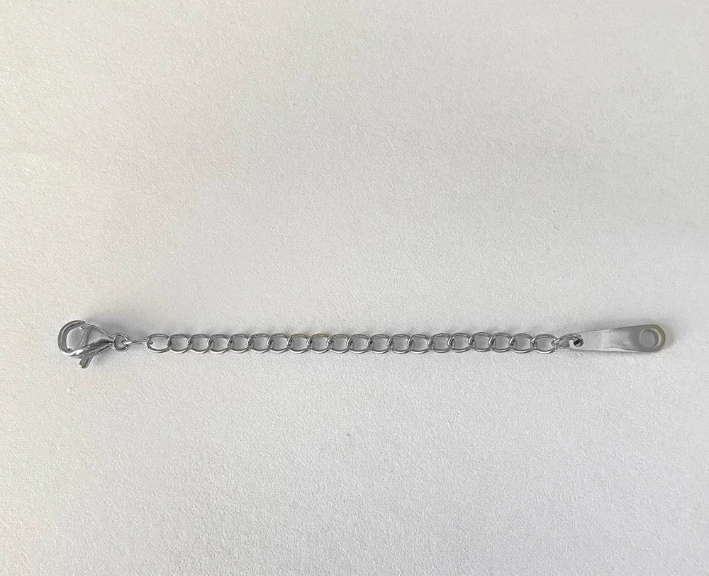 Chaîne d’extension en acier inoxydable argent – longueur 5 cm