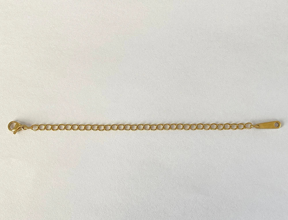 Chaîne d’extension en acier inoxydable plaqué or 14K – longueur 10 cm