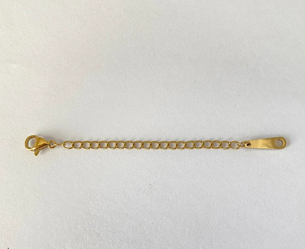 Chaîne d’extension en acier inoxydable plaqué or 14K – longueur 5 cm