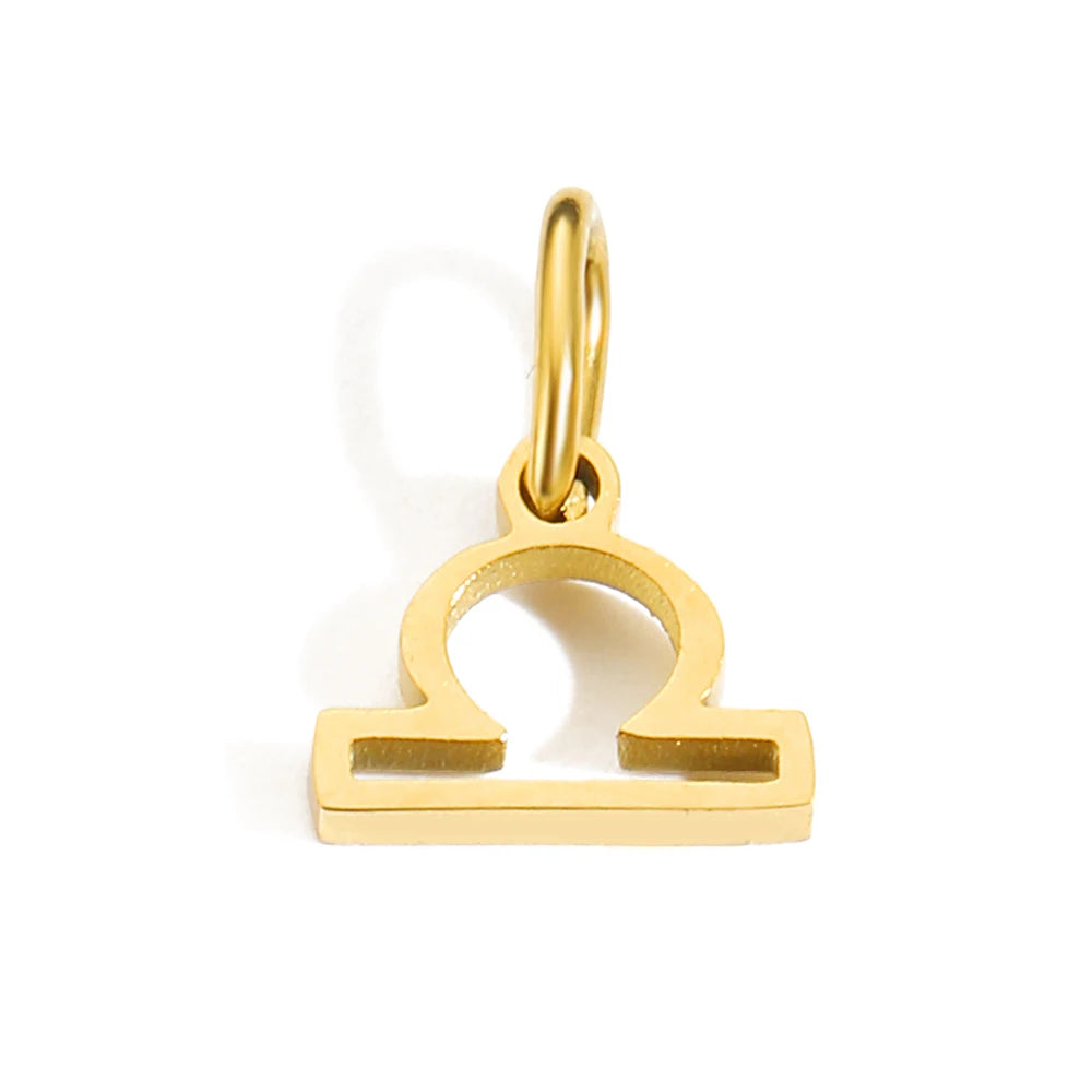 Charm signe Balance en acier inoxydable plaqué or 14K – bijou horoscope chic