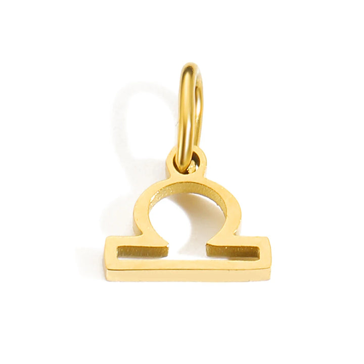 Charm signe Balance en acier inoxydable plaqué or 14K – bijou horoscope chic