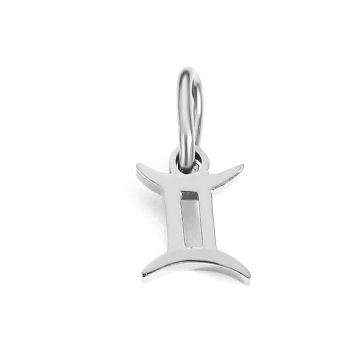 Charm signe Gémeaux en acier inoxydable argent – bijou zodiac élégant