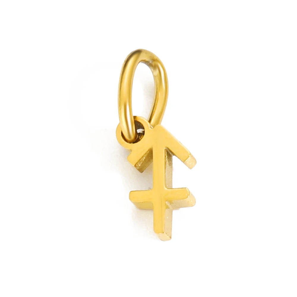 Charm signe Sagittaire en acier inoxydable plaqué or 14K – bijou zodiac
