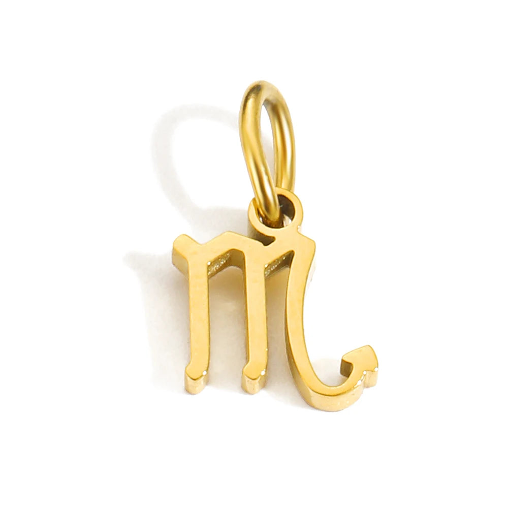 Charm signe Scorpion en acier inoxydable plaqué or 14K – pendentif astrologie