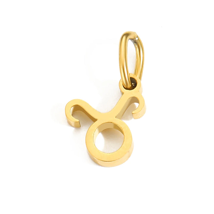 Charm signe Taureau en acier inoxydable plaqué or 14K – pendentif astrologique