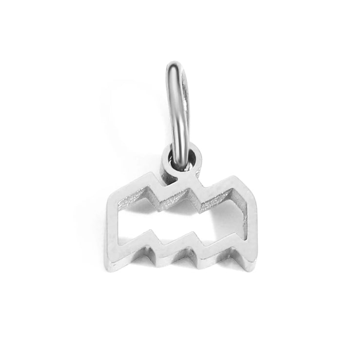 Charm signe Verseau en acier inoxydable argent – bijou astrologique